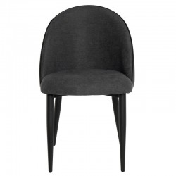 SILLA SLOANE TAPIZADA CON PATAS DE METAL NEGRAS