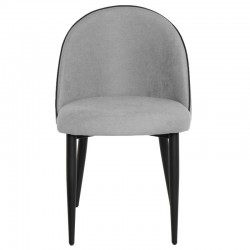 SILLA SLOANE TAPIZADA CON PATAS DE METAL NEGRAS