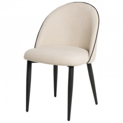 SILLA SLOANE TAPIZADA CON PATAS DE METAL NEGRAS