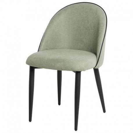 SILLA SLOANE TAPIZADA CON PATAS DE METAL NEGRAS
