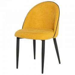 SILLA SLOANE TAPIZADA CON PATAS DE METAL NEGRAS