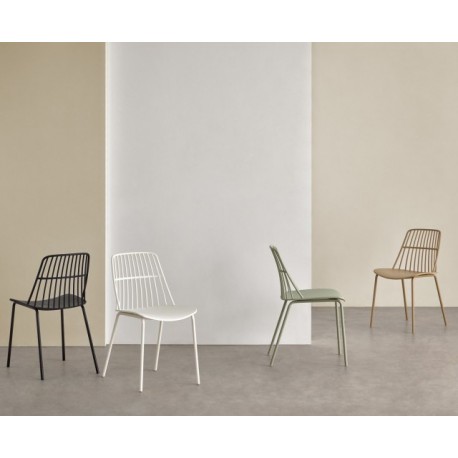 SILLA NERINA DE POLIPROPILENO Y PATAS DE METAL