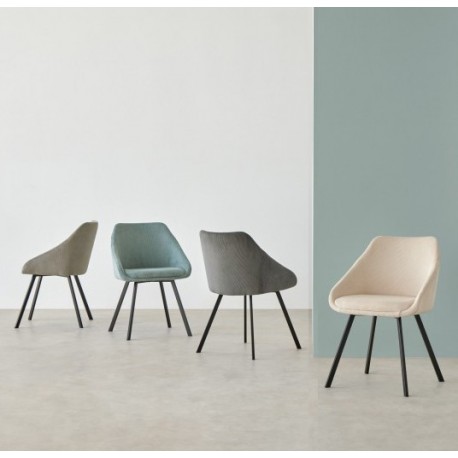 SILLA TAPIZADA MACIE EN TELA PANA