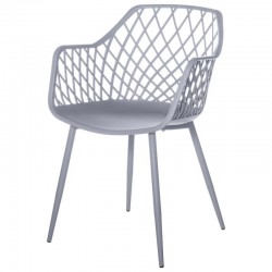 SILLA CON BRAZOS CHARLOTTE DE POLIPROPILENO Y PATAS DE METAL