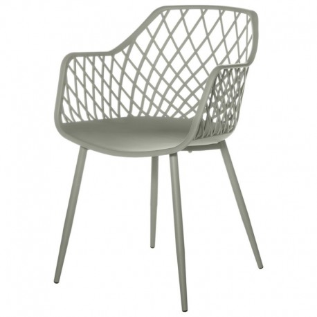 SILLA CON BRAZOS CHARLOTTE DE POLIPROPILENO Y PATAS DE METAL