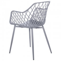 SILLA CON BRAZOS CHARLOTTE DE POLIPROPILENO Y PATAS DE METAL