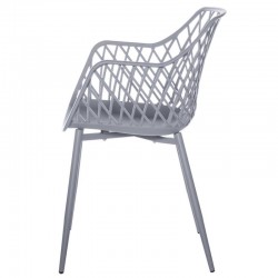 SILLA CON BRAZOS CHARLOTTE DE POLIPROPILENO Y PATAS DE METAL