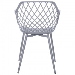 SILLA CON BRAZOS CHARLOTTE DE POLIPROPILENO Y PATAS DE METAL