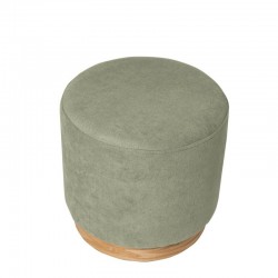 PUFF ANGUS REDONDO CON BASE DE MADERA