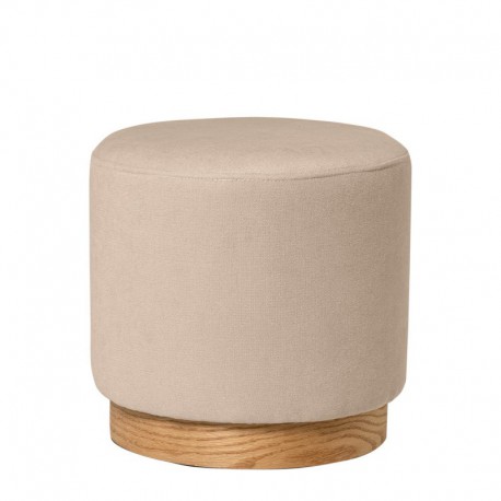 PUFF ANGUS REDONDO CON BASE DE MADERA