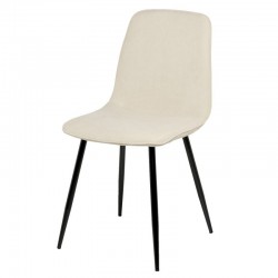 SILLA MARLEEN TAPIZADA CON PATAS DE METAL NEGRAS