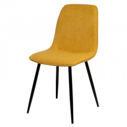 SILLA MARLEEN TAPIZADA CON PATAS DE METAL NEGRAS