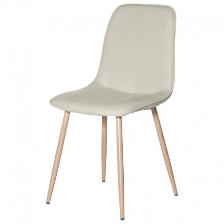 SILLA ILIANA TAPIZADA CON PATAS DE METAL EFECTO MADERA
