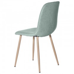 SILLA ILIANA TAPIZADA CON PATAS DE METAL EFECTO MADERA