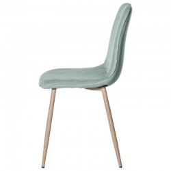 SILLA ILIANA TAPIZADA CON PATAS DE METAL EFECTO MADERA