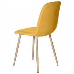 SILLA ILIANA TAPIZADA CON PATAS DE METAL EFECTO MADERA