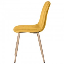 SILLA ILIANA TAPIZADA CON PATAS DE METAL EFECTO MADERA