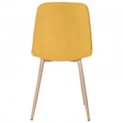 SILLA ILIANA TAPIZADA CON PATAS DE METAL EFECTO MADERA