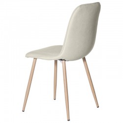 SILLA ILIANA TAPIZADA CON PATAS DE METAL EFECTO MADERA