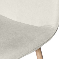 SILLA ILIANA TAPIZADA CON PATAS DE METAL EFECTO MADERA