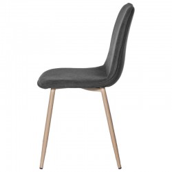 SILLA ILIANA TAPIZADA CON PATAS DE METAL EFECTO MADERA