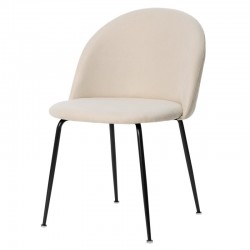 SILLA LAILA TAPIZADA CON PATAS DE METAL NEGRAS