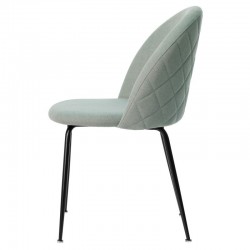 SILLA LAILA TAPIZADA CON PATAS DE METAL NEGRAS