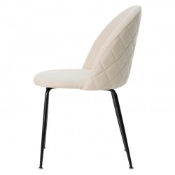 SILLA LAILA TAPIZADA CON PATAS DE METAL NEGRAS