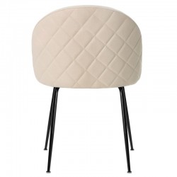 SILLA LAILA TAPIZADA CON PATAS DE METAL NEGRAS