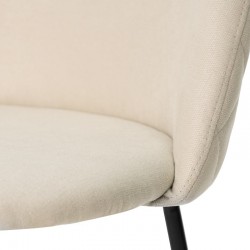 SILLA LAILA TAPIZADA CON PATAS DE METAL NEGRAS