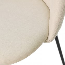 SILLA LAILA TAPIZADA CON PATAS DE METAL NEGRAS