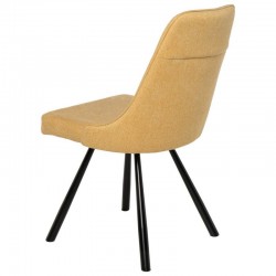 SILLA TAPIZADA DANICA CON PATAS DE METAL NEGRAS