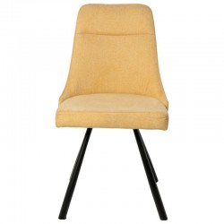 SILLA TAPIZADA DANICA CON PATAS DE METAL NEGRAS