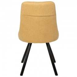 SILLA TAPIZADA DANICA CON PATAS DE METAL NEGRAS