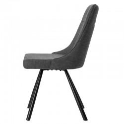 SILLA TAPIZADA DANICA CON PATAS DE METAL NEGRAS