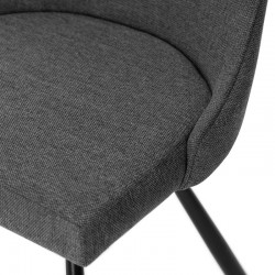 SILLA TAPIZADA DANICA CON PATAS DE METAL NEGRAS