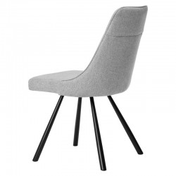 SILLA TAPIZADA DANICA CON PATAS DE METAL NEGRAS