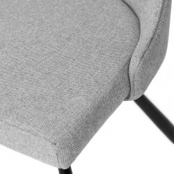 SILLA TAPIZADA DANICA CON PATAS DE METAL NEGRAS