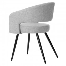 SILLA TAPIZADA KORA CON PATAS DE METAL NEGRAS