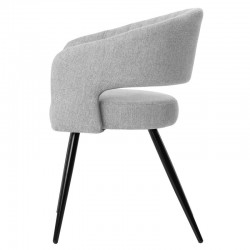 SILLA TAPIZADA KORA CON PATAS DE METAL NEGRAS