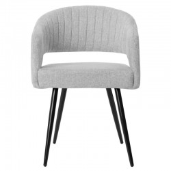 SILLA TAPIZADA KORA CON PATAS DE METAL NEGRAS