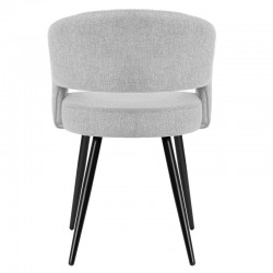 SILLA TAPIZADA KORA CON PATAS DE METAL NEGRAS