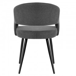 SILLA TAPIZADA KORA CON PATAS DE METAL NEGRAS