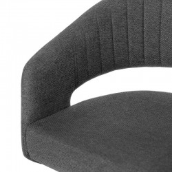 SILLA TAPIZADA KORA CON PATAS DE METAL NEGRAS