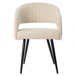 SILLA TAPIZADA KORA CON PATAS DE METAL NEGRAS