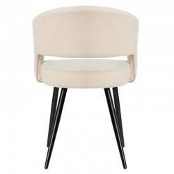 SILLA TAPIZADA KORA CON PATAS DE METAL NEGRAS