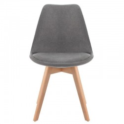 SILLA TAPIZADA MILENA CON PATAS DE MADERA