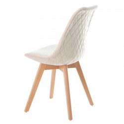 SILLA TAPIZADA MILENA CON PATAS DE MADERA