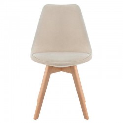 SILLA TAPIZADA MILENA CON PATAS DE MADERA