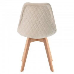 SILLA TAPIZADA MILENA CON PATAS DE MADERA